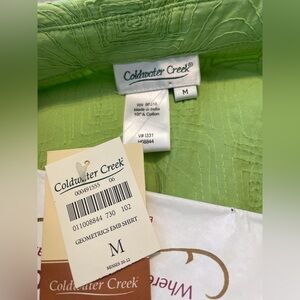 New, never worn, Coldwater Creek green blouse.